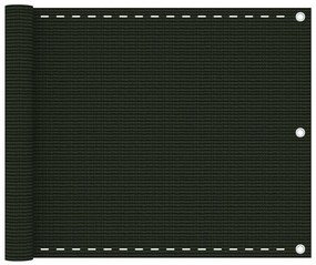 Tela de varanda 75x600 cm PEAD verde-escuro