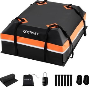 Mala de tejadilho universal para carro 112 x 86 x 45 cm, impermeável em PVC, 450 L, com 6 ganchos, 10 correias, faixas refletoras e saco de transporte
