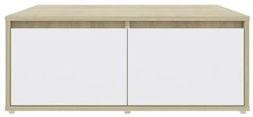 Mesa de centro derivados de madeira branco e carvalho sonoma