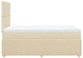 Cama boxspring com colchão 120x190 cm tecido cor creme