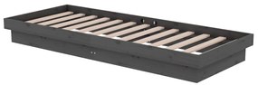 Estrutura cama pequena solteiro 75x190 cm madeira maciça cinza