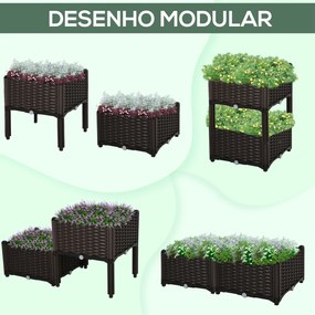 Conjunto de 2 Floreiras Quadradas Floreiras para Flores e Vegetais com