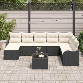 Conjunto de Sofá de Jardim vidaXL de 8 peças com Almofadas Rattan Poli