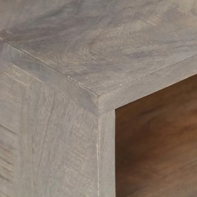 Móvel TV 130x35x51 cm madeira mangueira áspera maciça cinzento