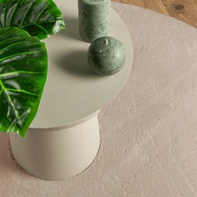 Tapete pelo curto macio e lavável HUARTE Ø 100 cm cor areia