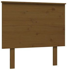 Estrutura cama cabeceira 90x200 cm madeira maciça castanho-mel