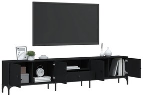 Móvel de TV c/ gaveta 200x25x44 cm derivados de madeira preto