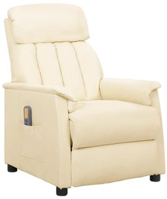 vidaXL Cadeira de massagens couro artificial cor creme