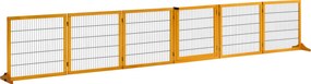 Barreira de segurança para cães, dobrável, com 6 painéis e pés removíveis, 432 x 36 x 70 cm, amarela