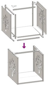 Suporte para lenha 40x40x40 cm aço laminado a frio branco
