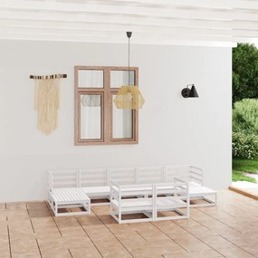 vidaXL 9 pcs conjunto lounge de jardim pinho maciço