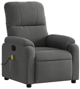 Poltrona de massagens reclinável tecido microfibra cinza-escuro