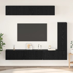 vidaXL Conjunto de Estante para TV com prateleira Outros 6 pcs Carvalho Preto
