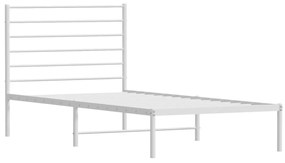 Estrutura de cama em metal com cabeceira 107x203 cm branco