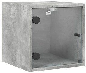 Mesa cabeceira c/ porta vidro 2 pcs 35x37x35cm cinzento cimento