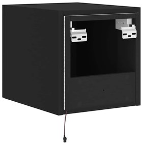 Móvel de parede para TV com luzes LED 30,5x35x30 cm preto
