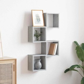 Prateleiras em Cubo 4 pcs Cinza Sonoma 26x15x26 cm em Madeira de Engen