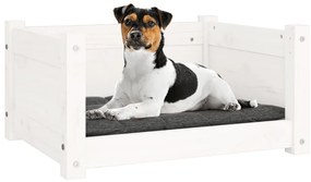 Cama para cães 55,5x45,5x28 cm madeira de pinho maciça branco