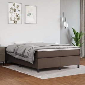 Estrutura de cama 140x190 cm couro artificial castanho