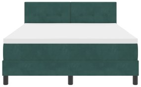 Cama Box Spring com Colchão Verde Escuro 140x190 cm Veludo