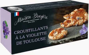 Pastéis crocantes de violetas cristalizadas