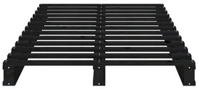 Cama de paletes pequena de solteiro 75x190cm pinho maciço preto
