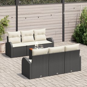 Conjunto de Sofá de Jardim vidaXL de 7 Peças com Almofadas em Rattan P