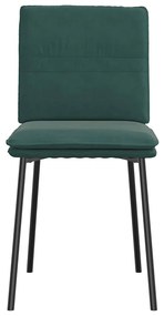 Cadeiras de jantar 2 pcs veludo verde-escuro