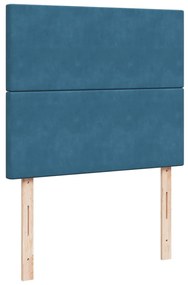 Cama boxspring com colchão 120x190 cm veludo azul