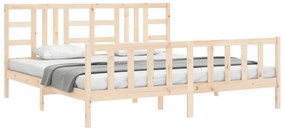 Cama sem colchão 200x200 cm madeira de pinho maciça