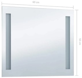 Espelho de parede LED para casa de banho 60x50 cm
