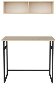 Secretária de Estudo Hussum - Preto Carvalho - 90x60x75 cm