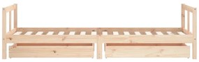 Estrutura de cama infantil c/ gavetas 80x200 cm pinho maciço