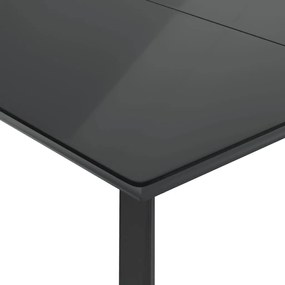 9 pcs conjunto de jantar p/ jardim c/ almofadões vime PE preto