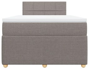 Cama boxspring c/ colchão 120x190cm tecido castanho-acinzentado