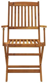 9 pcs conjunto jantar dobrável p/ jardim madeira acácia maciça
