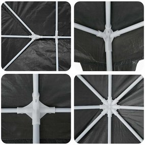Tenda de Festa com 10 Lados Antracite - 6x4 m PE