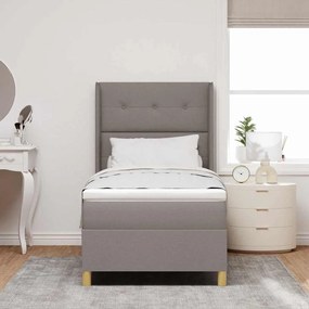 vidaXL Cama Box Spring Cinzento-acastanhado 90 x 200 cm tecido