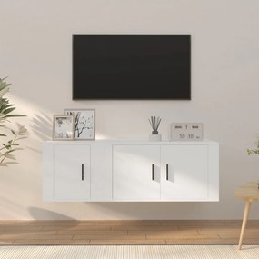 vidaXL 2 pcs conjunto móveis de TV derivados de madeira branco