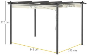 Pérgola de Jardim com Teto Retrátil e Drenagem - 4x3m