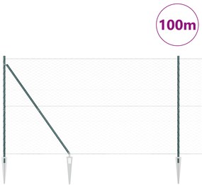 Cerca Hexagonal vidaXL Verde 1,6x100 m Aço