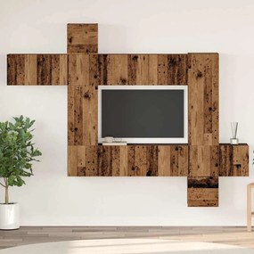 vidaXL Conjunto de móvel de TV 10 pcs Madeira antiga 30.5 x 30 x 90 cm