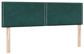 Box Cama primavera com Colchão Verde Escuro 140x210 cm Veludo