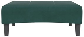 Sofá-cama 2 lugares c/ apoio de pés veludo verde-escuro
