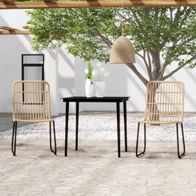 vidaXL 3 pcs conjunto de jantar para jardim cor de carvalho