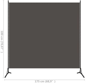 Divisória de quarto com 1 painel 175x180 cm antracite