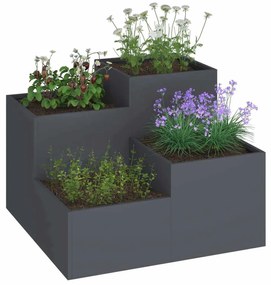 Jardineira vidaXL 100x100x60 cm Aço Antracite