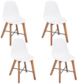vidaXL Assentos de Cadeira 4 pcs Branco 39 x 39 x 46,5 cm Plástico