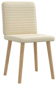 Cadeiras de jantar 2 pcs tecido cor creme
