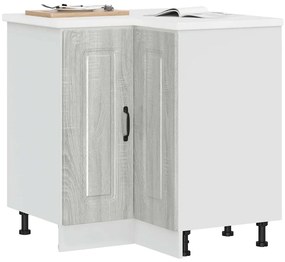 Armário baixo de canto de cozinha Kalmar sonoma cinzento